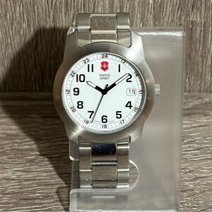 White Victorinox Officers Stainless Steel Silver Men’s Watch With New Battery